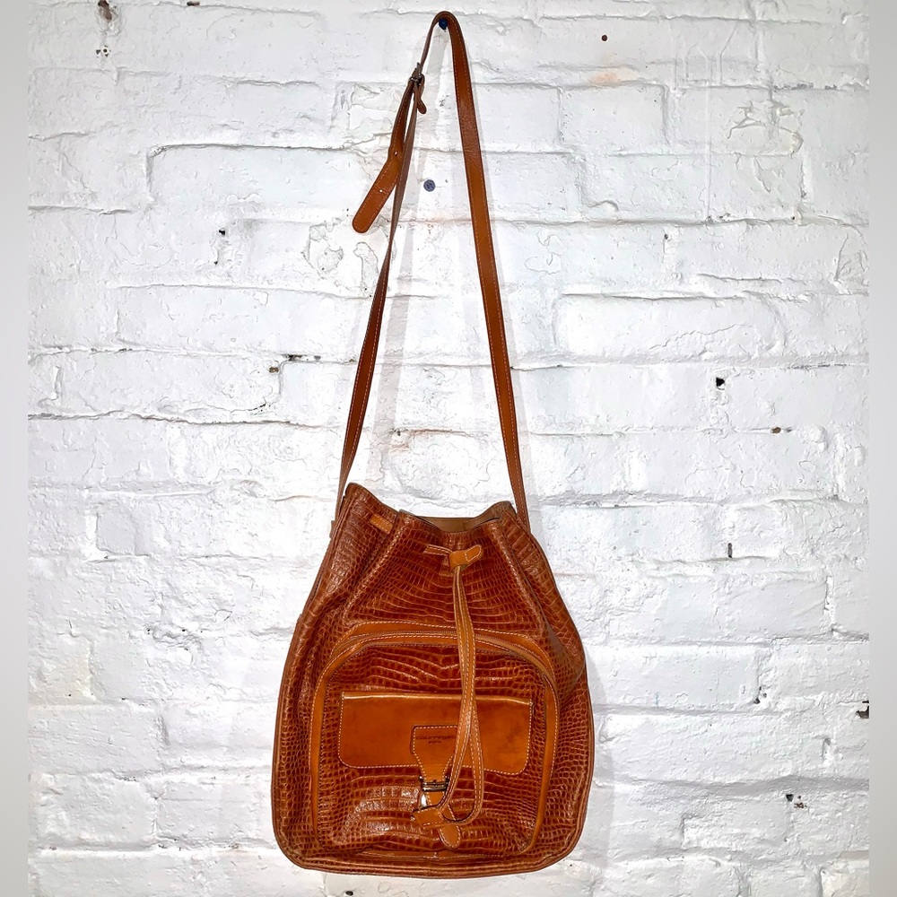 Courrèges Paris Leather Drawstring Purse Vintage Rare